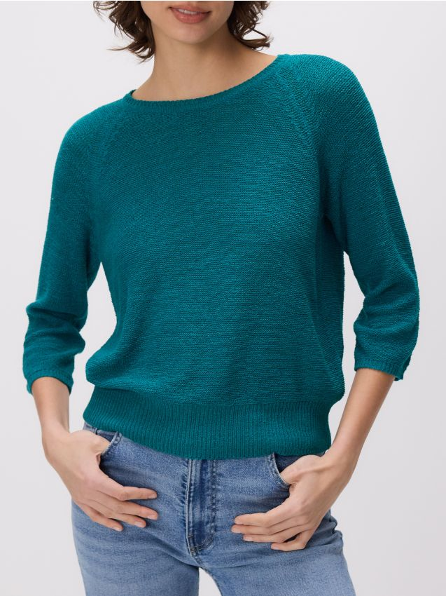 Reserved - Gładki sweter - morski