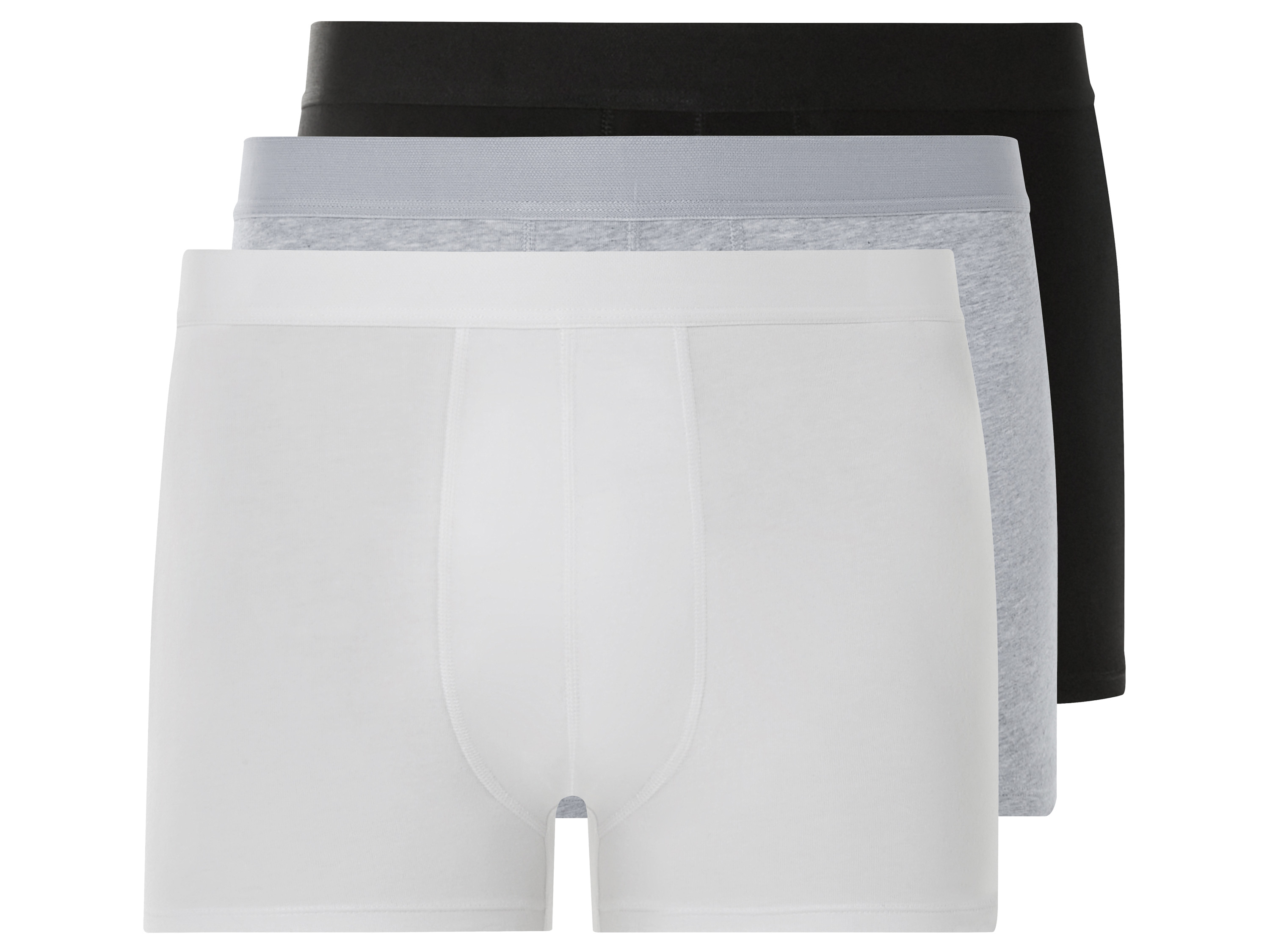 LIVERGY® Bokserki męskie z bawełny, 3 pary (Czarny/ szary/ biały, 8/XXL) miniaturka