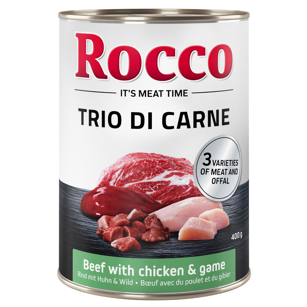 Rocco Classic Trio di Carne, 6 x 400 g - Wołowina, kurczak i dziczyzna