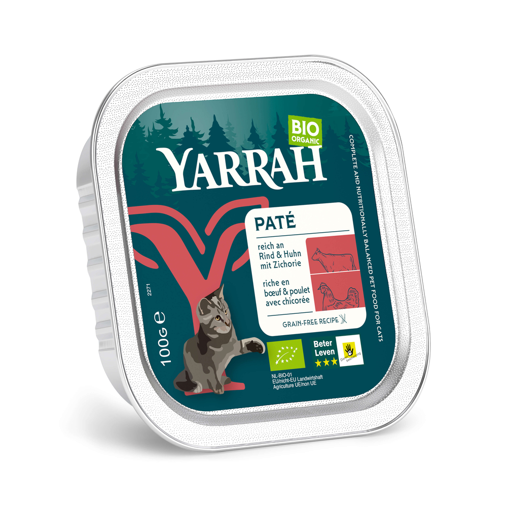 Korzystny pakiet Yarrah Bio Pâté, 12 x 100 g - Biowołowina z biocykorią