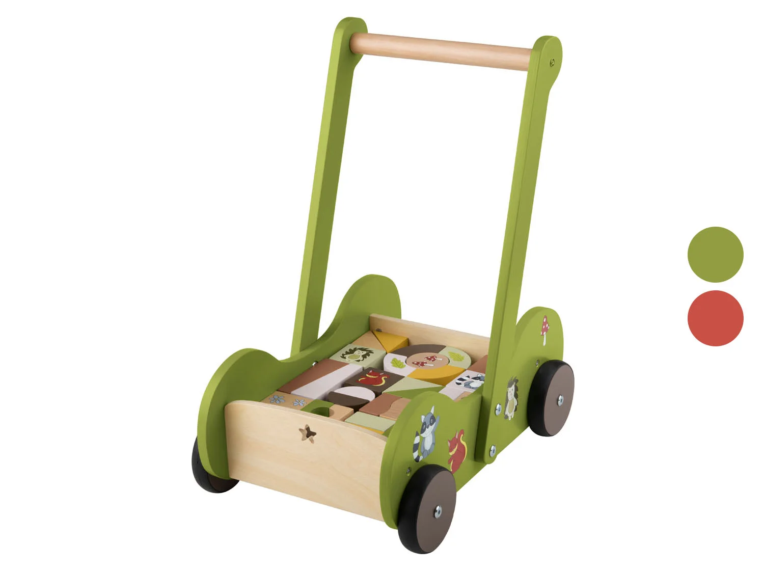Playtive Pchacz z drewna z 30 drewnianymi klockami