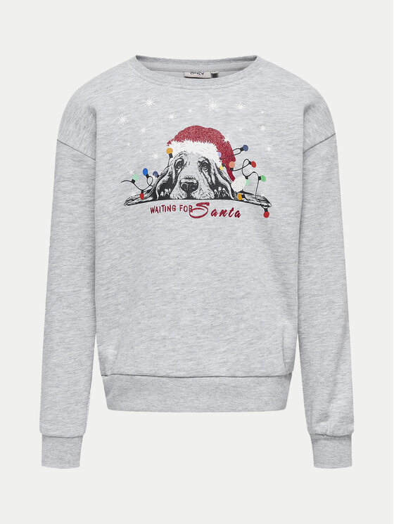 Kids ONLY Bluza Yda Xmas 15280285 Szary Regular Fit