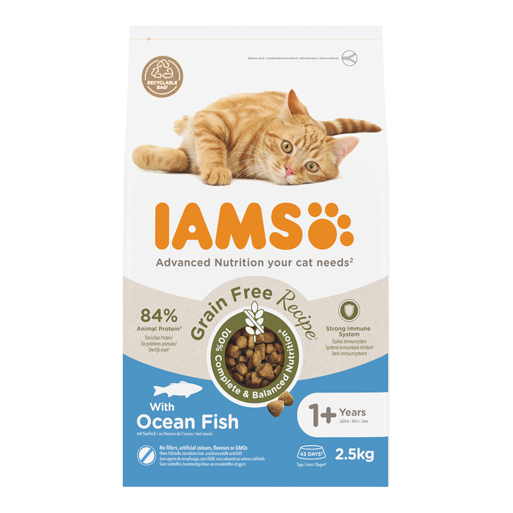 IAMS Advanced Nutrition Grain Free, ryby morskie - 2 x 2,5 kg