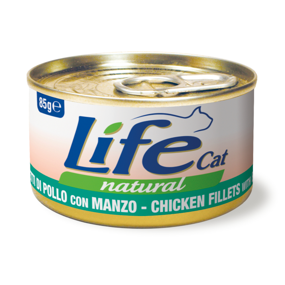 Korzystny pakiet Life Cat Natural Adult, 12 x 85 g - Kurczak z wołowiną