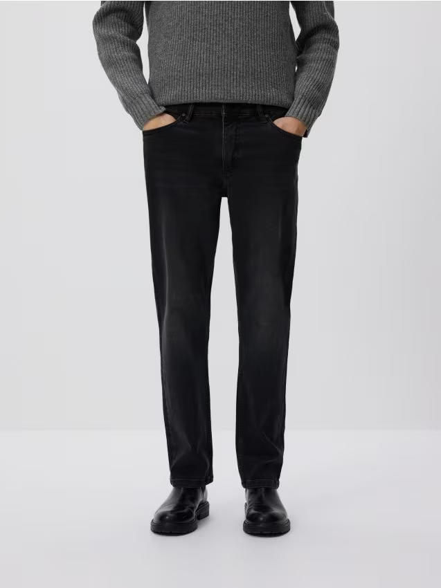 Reserved - Jeansy straight fit - szary