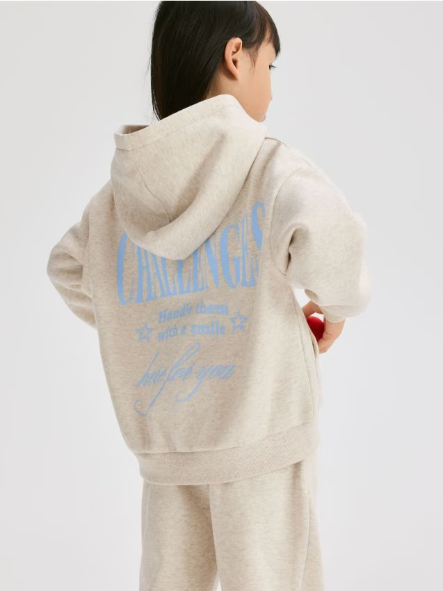 Reserved - Bluza z napisem na plecach - beżowy