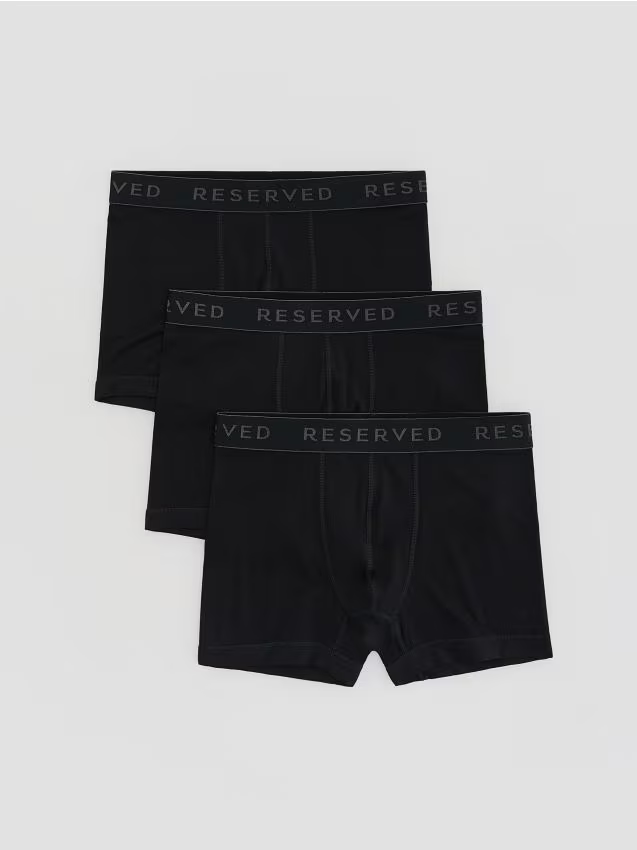 Reserved - 3 pack bokserek Long z wiskozy - czarny