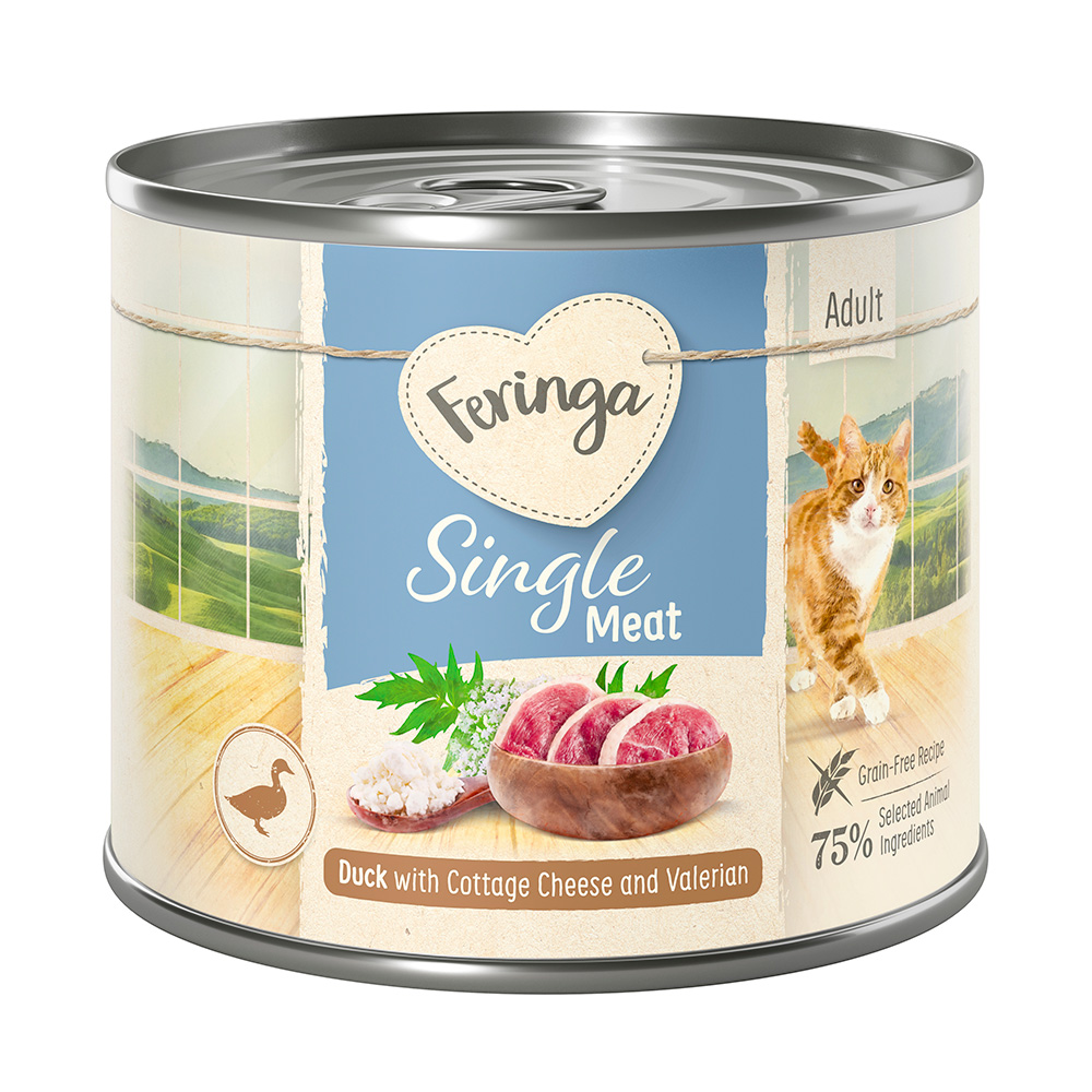 Megapakiet Feringa Single Meat Menu, 24 x 200 g - Kaczka z twarożkiem i walerianą
