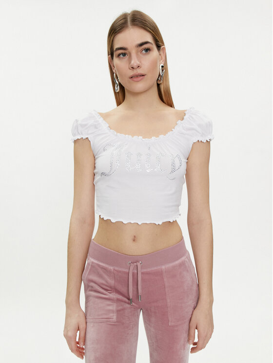 Juicy Couture Bluzka Brodie JCWCT23309 Biały Regular Fit