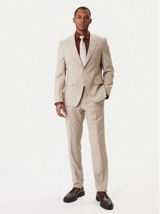 BOSS Garnitur Huge 50557273 Beżowy Regular Fit