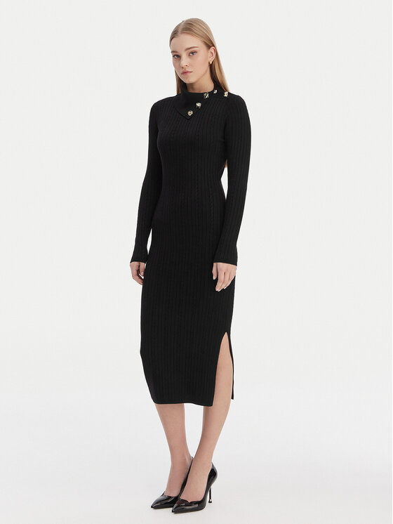 Guess Sukienka dzianinowa W6RK01 Z2YJ2 Czarny Regular Fit