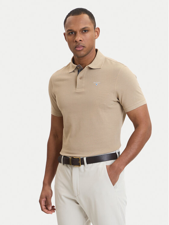 Barbour Polo Tartan MML0012ST39 Beżowy Tailored Fit