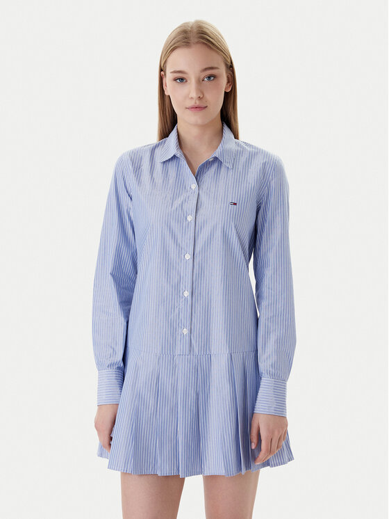 Tommy Jeans Sukienka koszulowa Party DW0DW22635 Niebieski Regular Fit