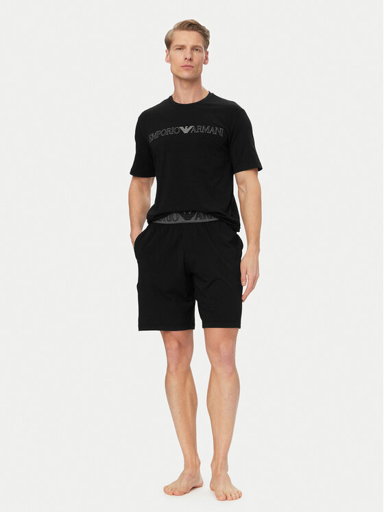Emporio Armani Underwear Piżama EM000400 AF18890 UC001 Czarny Regular Fit