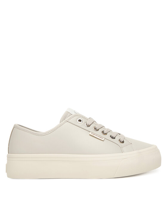 Calvin Klein Sneakersy Vulc Flatf Lace Up Lth YW0YW01932 Szary