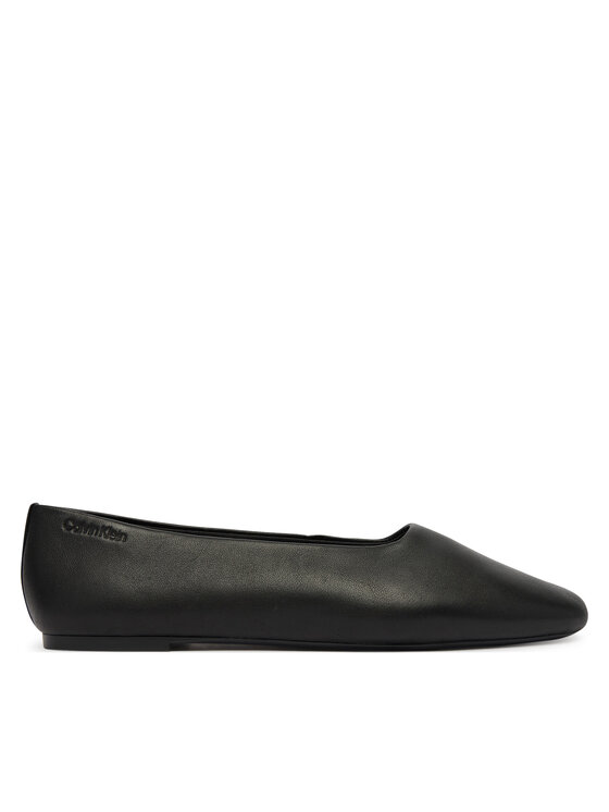 Calvin Klein Baleriny Round Ballerina Lth HW0HW02943 Czarny