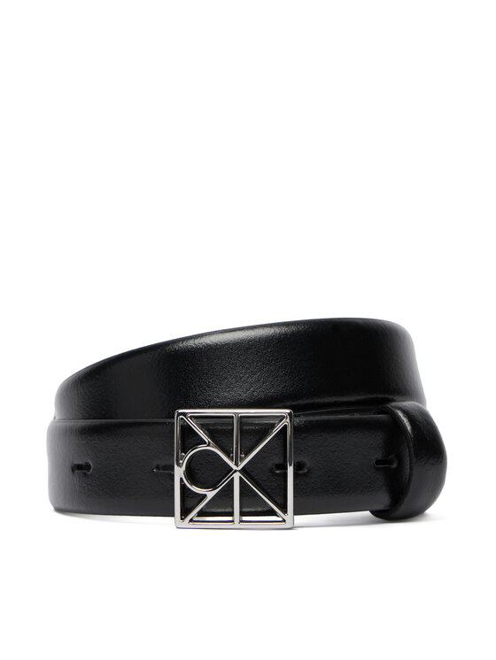 Calvin Klein Pasek Damski Emblem Buckle 25Mm Fixed Smooth LV04F7072G Czarny