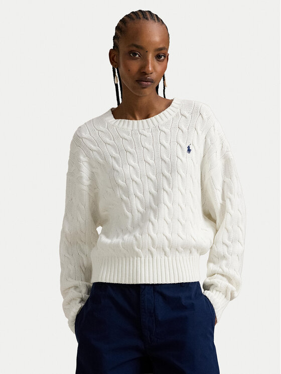Polo Ralph Lauren Sweter 211A96245003 Biały Relaxed Fit
