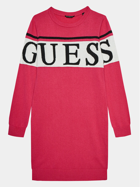 Guess Sukienka dzianinowa J3BK16 Z38B0 Różowy Regular Fit