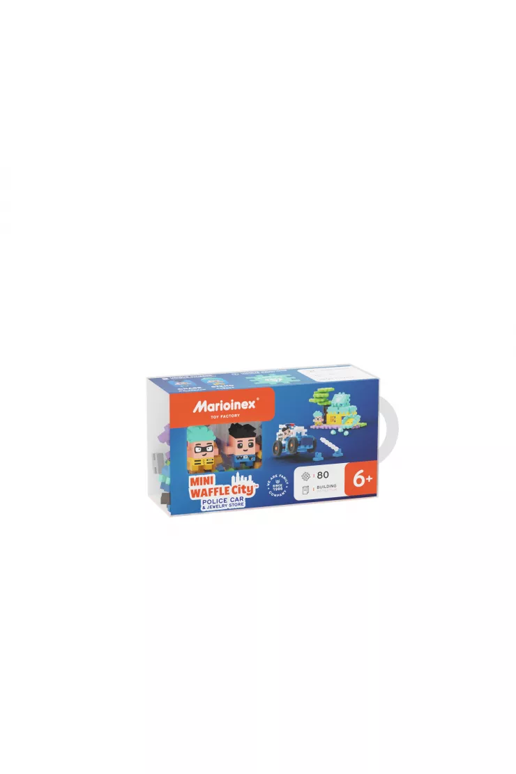 Mini Waffle City Klocki konstrukcyjne Mini Waffle 80 elementów City Auto Policyjne i Sklep Jubilerski MARIOINEX 905913