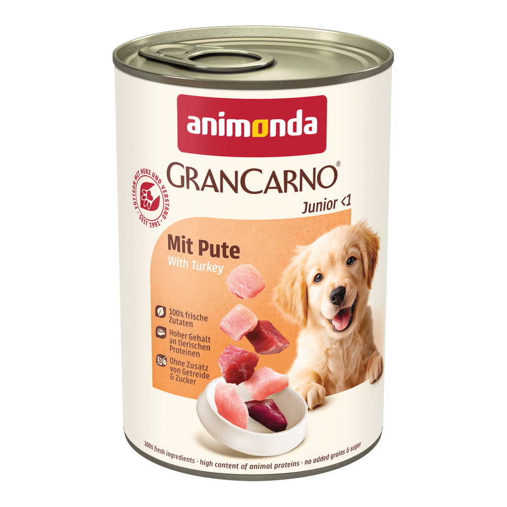 Pakiet animonda GranCarno Original, 12 x 400 g - Junior: Indyk