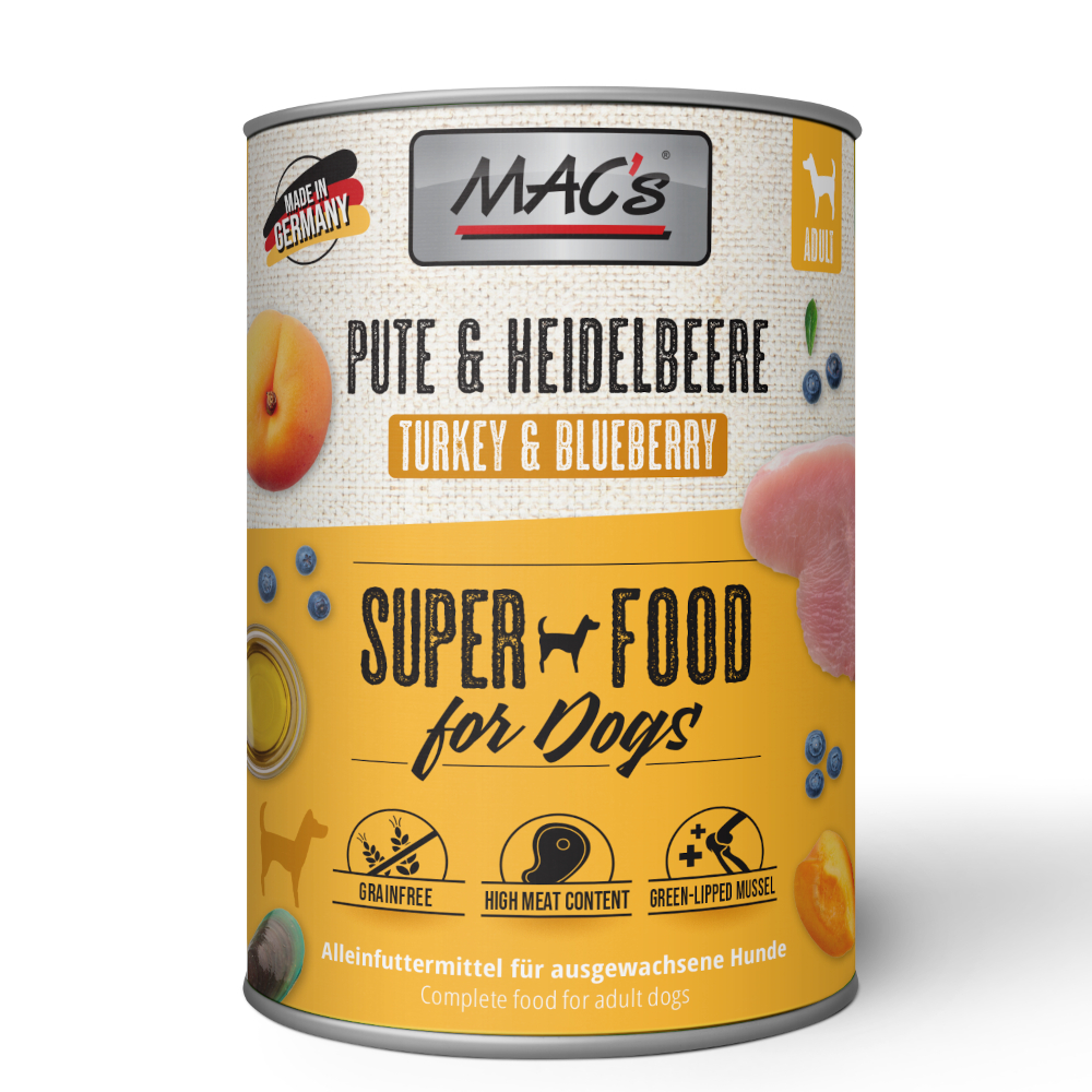 MAC's Adult Superfood, 6 x 400 g - Indyk i jagody