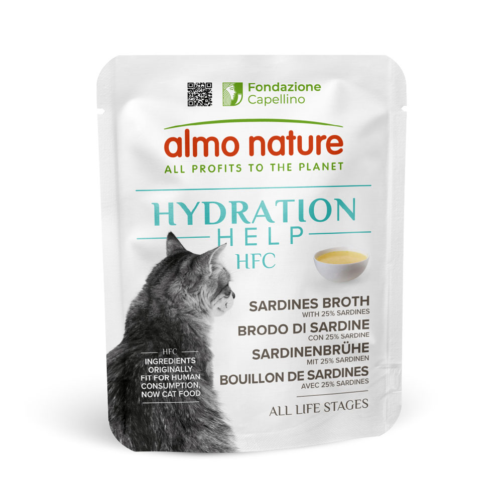 Korzystny pakiet Almo Nature HFC Hydration Help, 24 x 50 g - Bulion z sardynek z sardynkami
