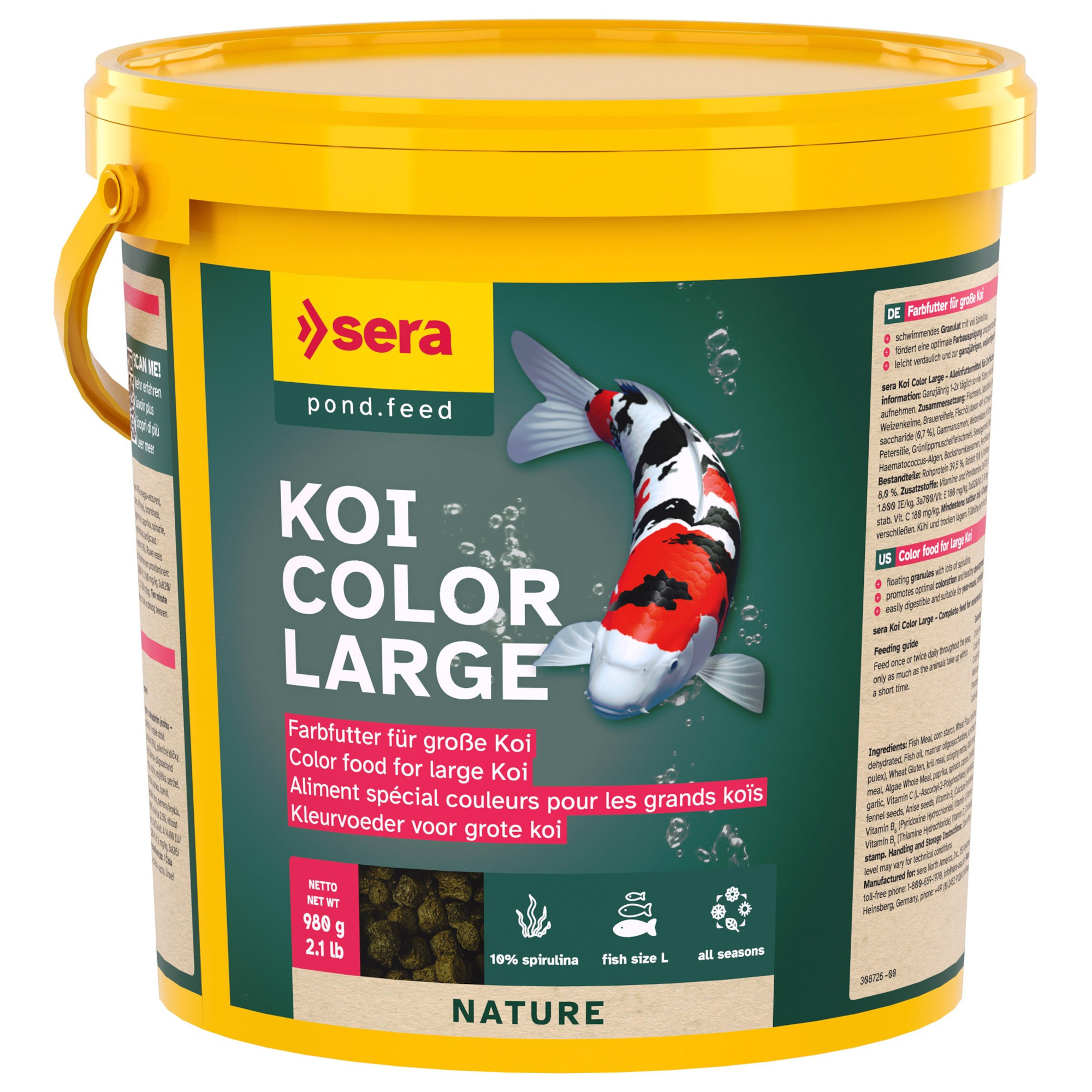 Sera Koi Color Duży/Duża/Duże Granulki - 3800 ml