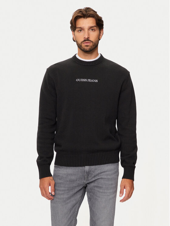 Guess Jeans Sweter M4BR31 Z3HM1 Czarny Regular Fit
