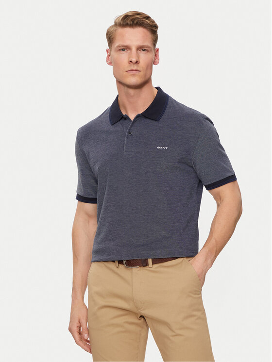 Gant Polo Oxford 2057029 Granatowy Regular Fit