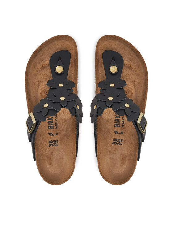 Birkenstock Japonki Gizeh Flowers 1026719 Czarny