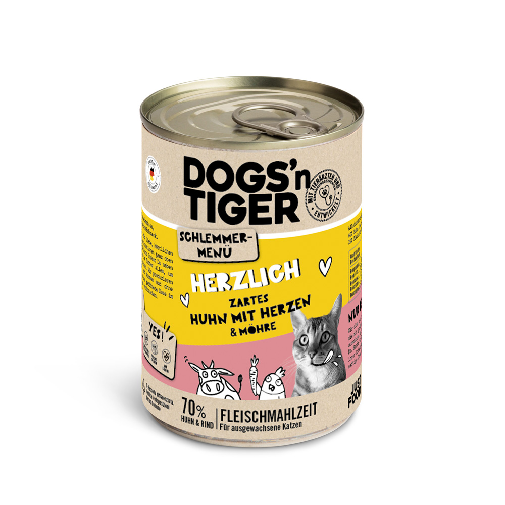 Korzystny pakiet Dogs'n Tiger smakowite menu 12 x 400 g - Kurczak z serduszkami