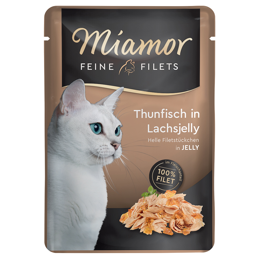 Miamor Feine Filets w saszetkach, 6 x 100 g - Tuńczyk z galaretką z łososia