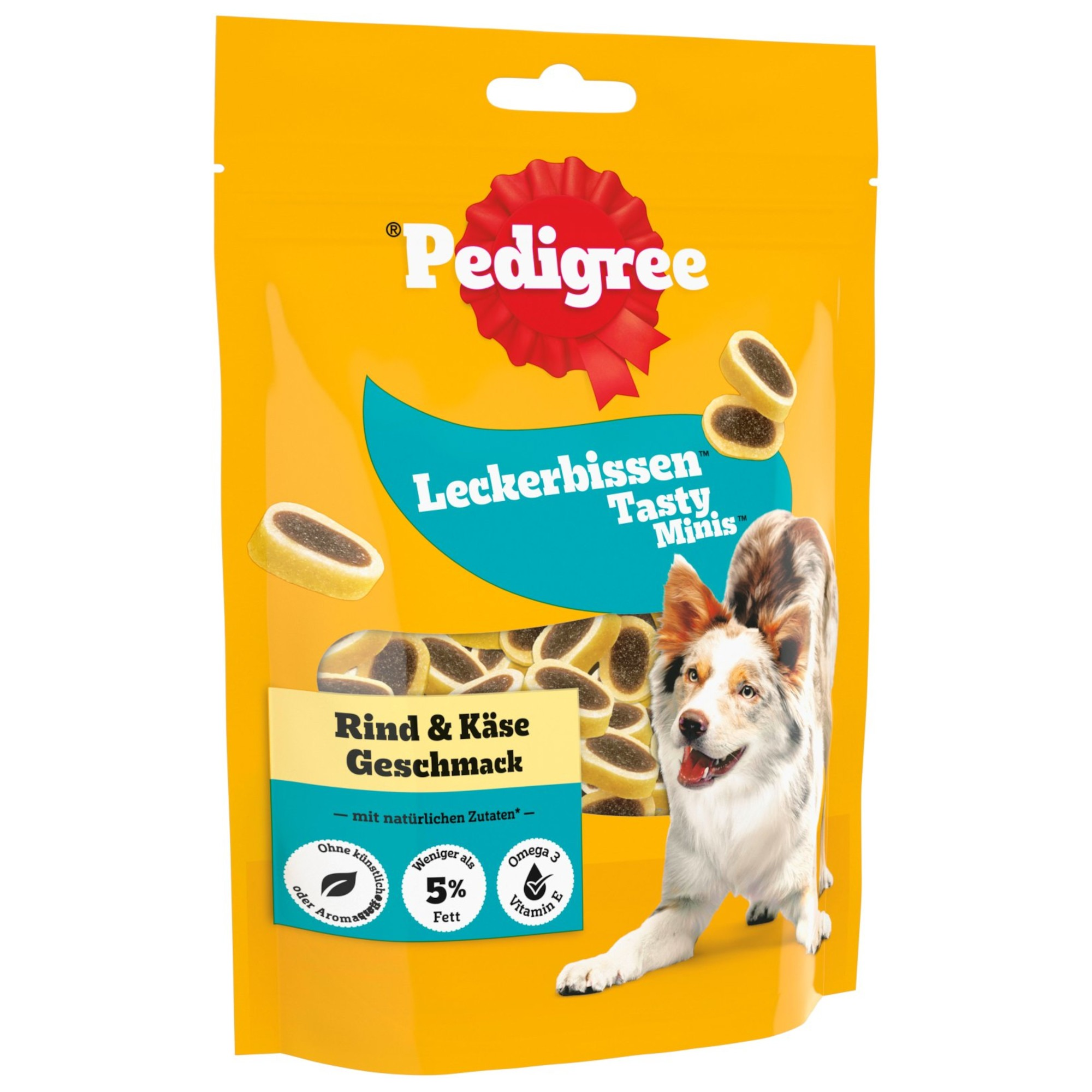 Pedigree Leckerbissen, przysmak dla psa - Mini kawałki serowo-wołowe, 3 x 140 g