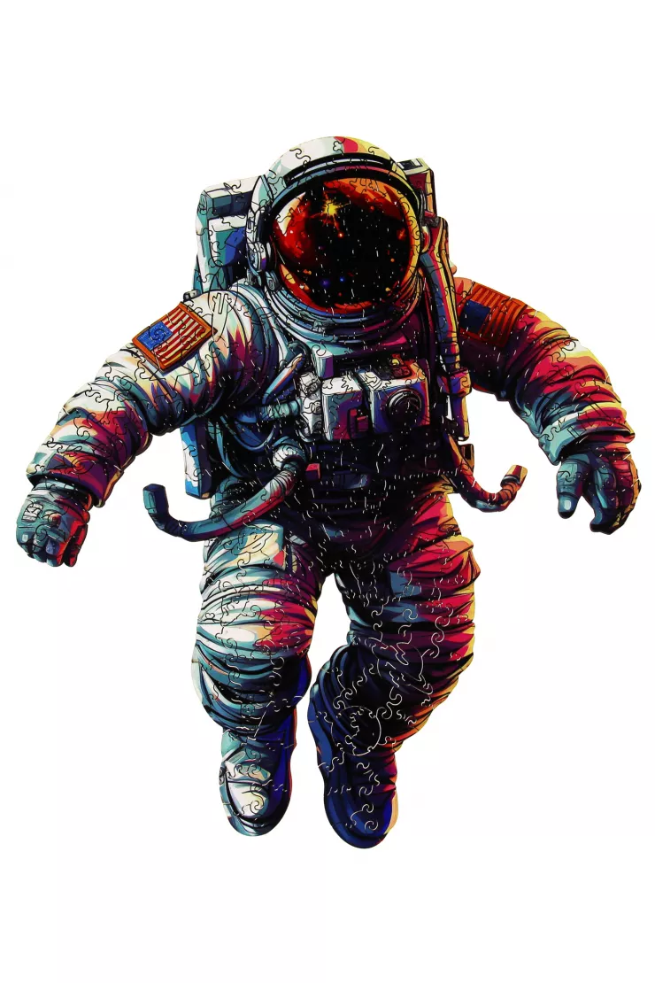Puzzle drewniane kolorowe - Astronauta