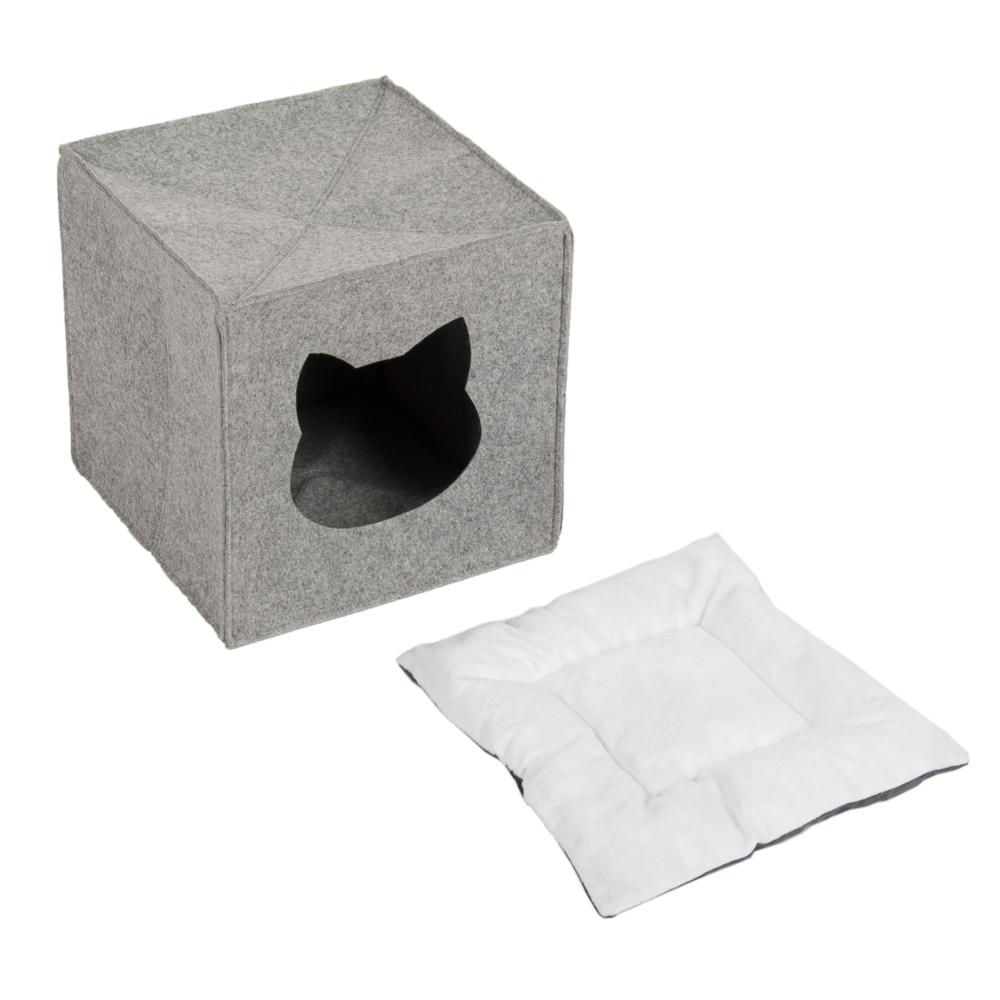 Filcowa budka dla kota do regału - Dł. x szer. x wys.: 33 x 33 x 33 cm miniaturka