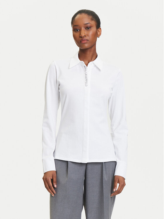 KARL LAGERFELD Koszula A3W17103 Biały Slim Fit