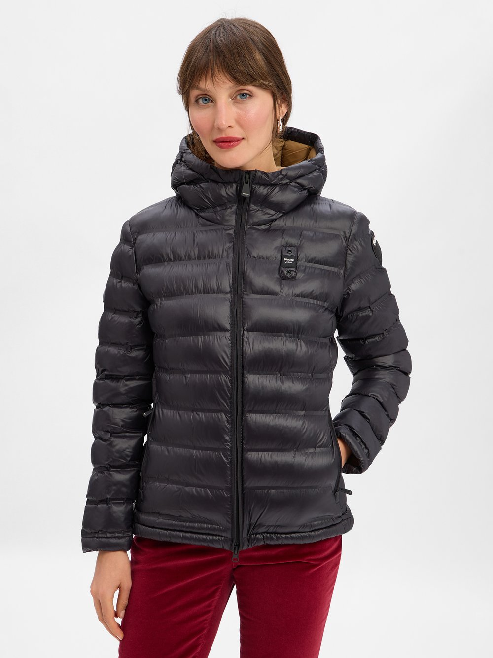 Blauer Damska kurtka pikowana Kobiety czarny, S