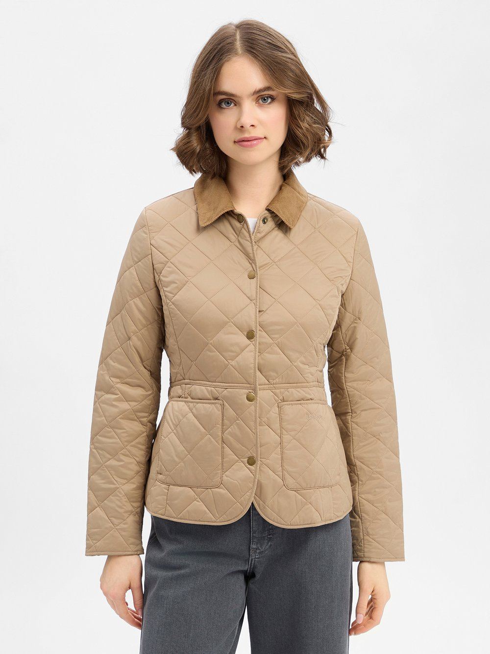 Barbour Damska kurtka pikowana - Deveron Kobiety beżowy, 34