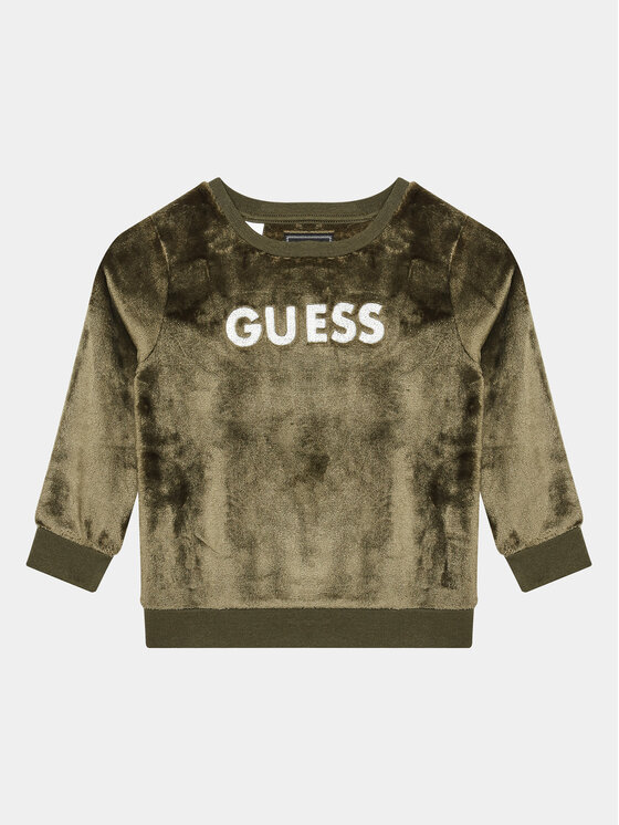 Guess Bluza N3BQ08 WFRS0 Zielony Regular Fit