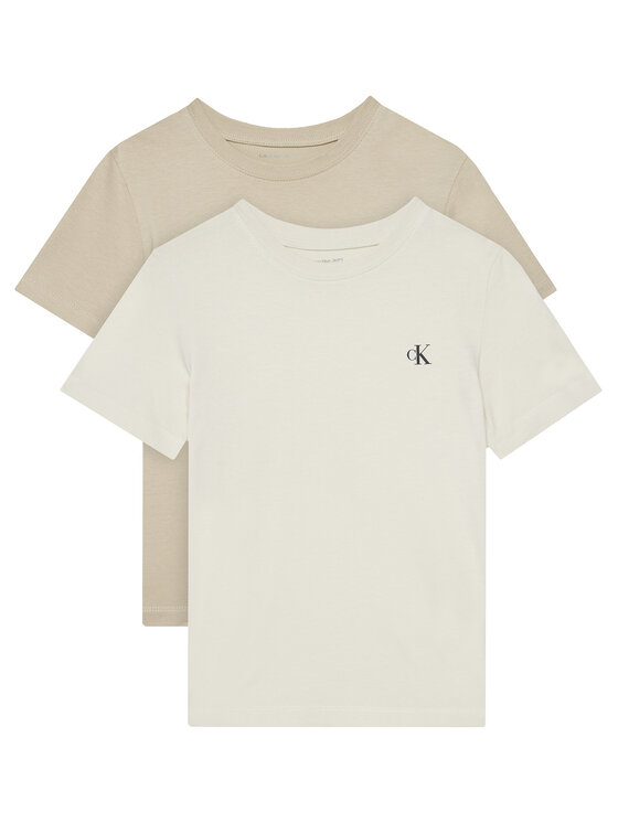 Calvin Klein Jeans Komplet t-shirtów Monologo IB0IB01093 D Beżowy Regular Fit