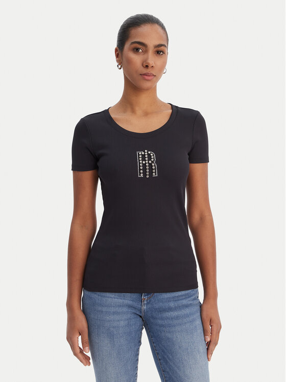 Fracomina T-Shirt FP26ST3001J42701 Czarny Slim Fit