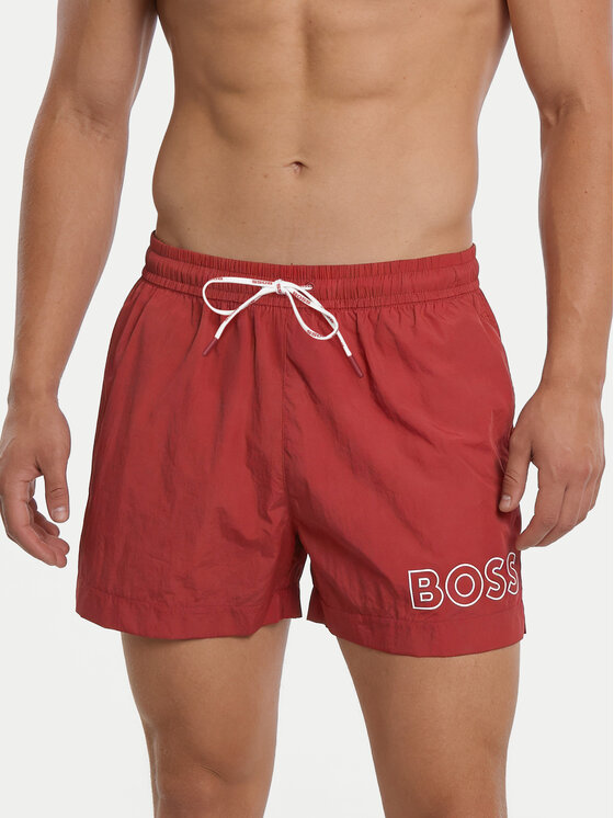 BOSS Szorty kąpielowe Mooneye 50469280 Czerwony Regular Fit