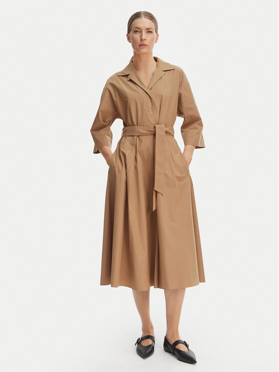 Weekend Max Mara Sukienka koszulowa Padana 2615221062 Brązowy Regular Fit