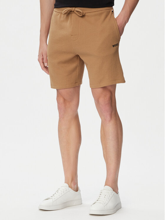 BOSS Szorty sportowe Waffle 50535884 Beżowy Regular Fit
