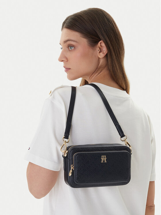 Tommy Hilfiger Torebka Th Icon Camera Bag Mono AW0AW18121 Granatowy
