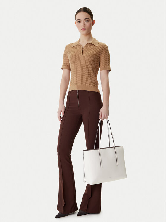 Calvin Klein Torebka Foil Logo Tote W/Pouch LV04F3274G Biały