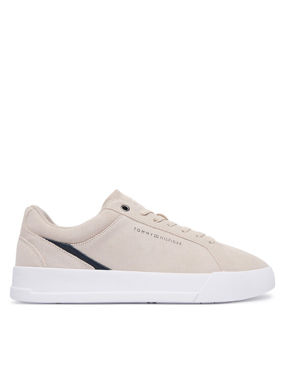 Tommy Hilfiger Sneakersy Th Court Premium Suede FM0FM05880 Beżowy jasny