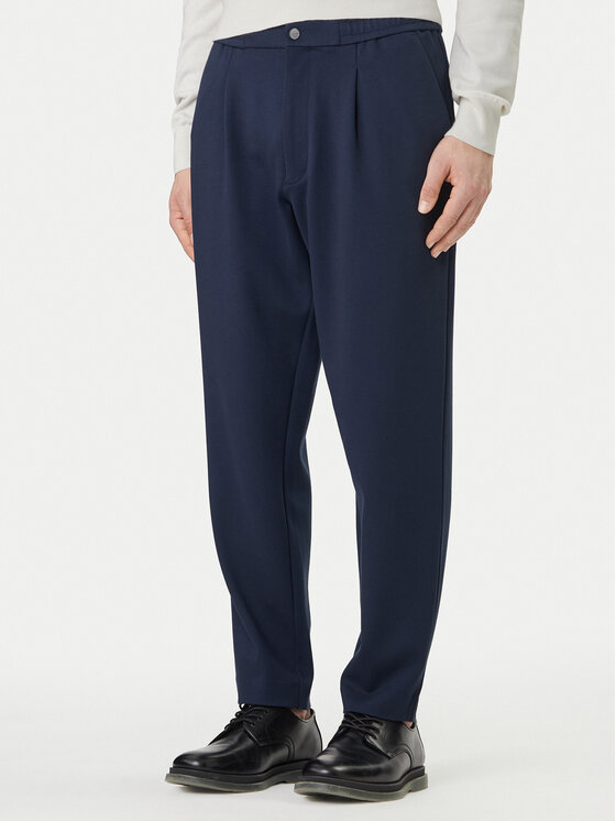 Calvin Klein Spodnie materiałowe LV04LF607G Granatowy Tapered Fit