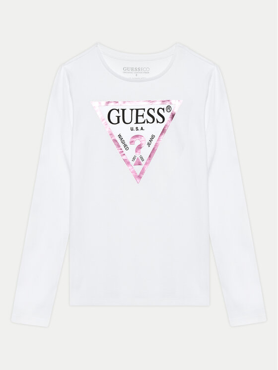 Guess Bluzka J84I36 K8HM0 Biały Regular Fit